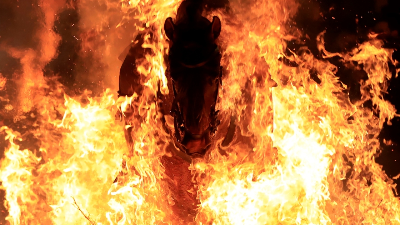 "Las Luminarias" adı verilen etkinlik kapsamında kilisede düzenlenen ayinin ardından rahip tarafından kutsanan atlar daha sonra kasabanın 20 noktasında çam ağaçlarının yumuşak yeşil dallarıyla yakılan ateşin içinden geçirildi.