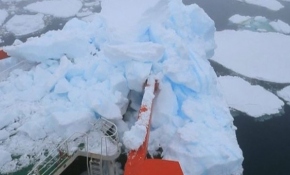 Çin'in buzkıran gemisi Antarktika'da buz dağına çarptı