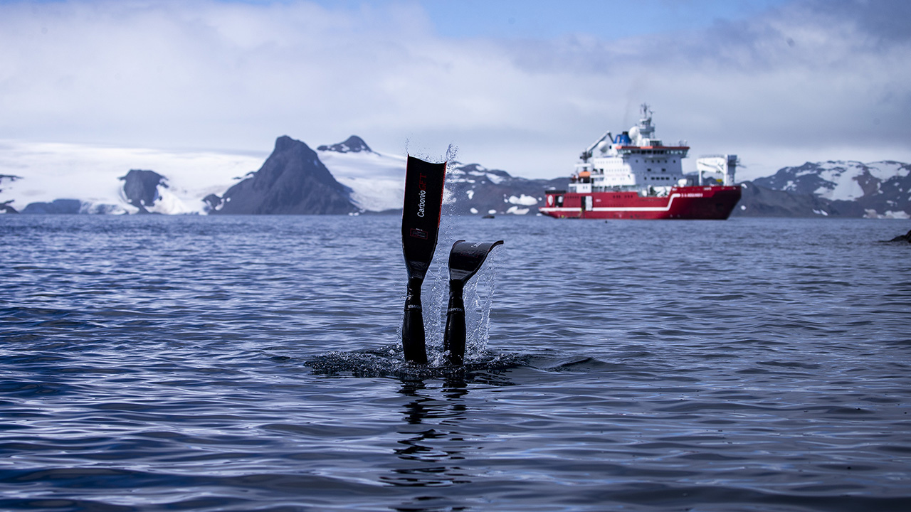 Zodyak botla dalış noktasına gelen Ercümen, su sıcaklığının 0 derece olduğu bölgede dalışını yaptı.
