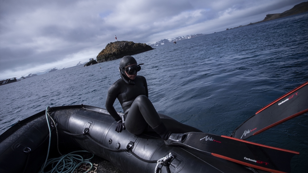 Türk bilim insanlarıyla kıtaya giden serbest dalış dünya rekortmeni milli sporcu Şahika Ercümen, 3. Ulusal Antarktika Bilim Seferi kapsamında gittiği beyaz kıtanın King George Adası’nda ilk dalışını gerçekleştirdi.