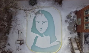 Kanada'da kardan "Mona Lisa" yapıldı