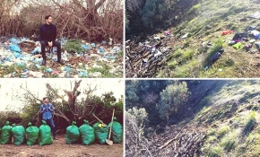 Çöpleri temizlemeye teşvik eden meydan okuma "trashtag"