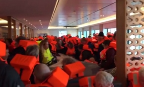 Norveç açıklarında mahsur kalan gemideki felaket anlarının görüntüleri çıktı