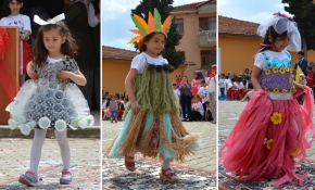 Minik öğrencilerden sıfır atık defilesi