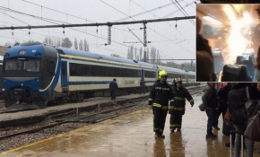 Şili'de yolcu treninde yangın paniği