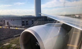 THY'ye ait uçağın kanadı aydınlatma direğine çarptı