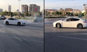 Trafik magandası yol kesip drift yaptı