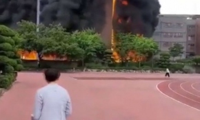 Güney Kore'de ilkokulda büyük yangın