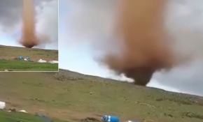 Yaylada çıkan hortum göçerleri korkuttu