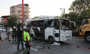 Denizli'de 14 kişinin yaralandığı kazanın görüntülerine ulaşıldı
