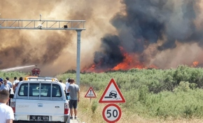 Edremit sahili alev alev