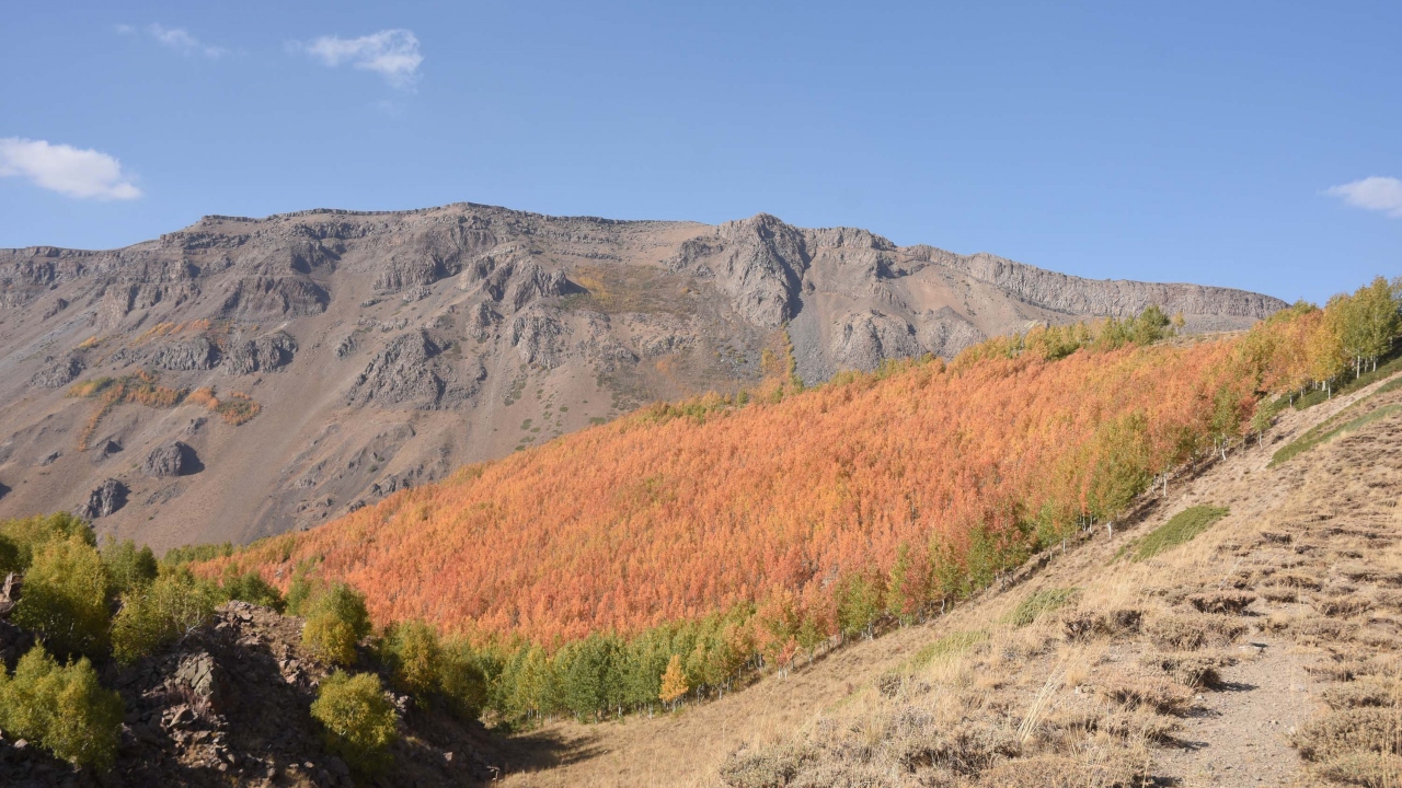 Nemrut, soğuk ve sıcak gölleri, buz ve buhar bacaları ile muhteşem bir görüntü sergiliyor. 