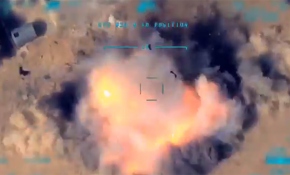 Terör örgütlerine ait uçaksavar monteli araç tam isabetle vuruldu