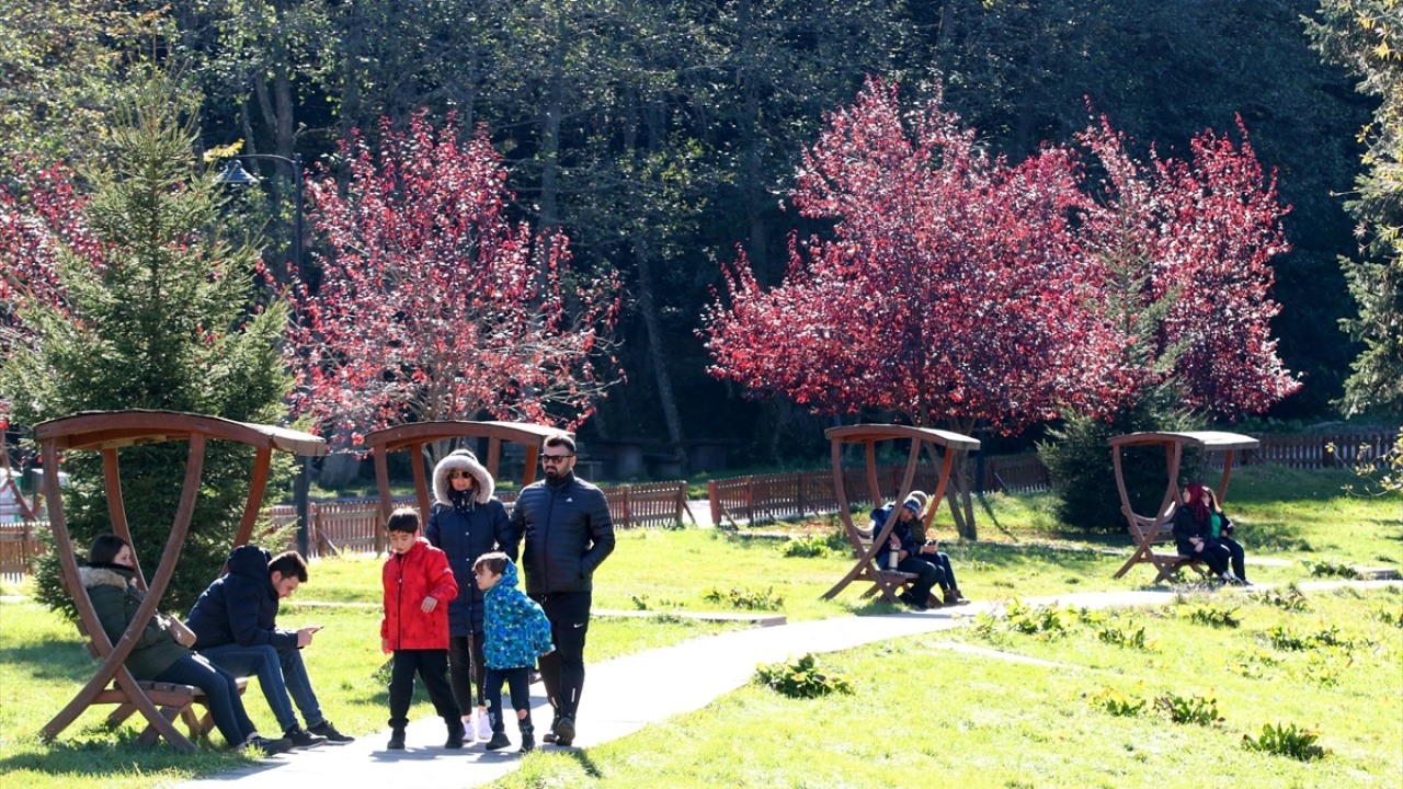 Bazı tatilciler ise bisiklet ve golf araçlarıyla tabiat parkında gezinti yaparak manzaranın tadını çıkarıyor.