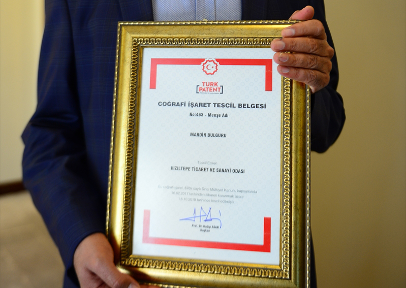 Başvuru sonucu, "Mezopotamya güneşi" olarak adlandırılan Mardin bulguru, Türk Patent ve Marka Kurumunca coğrafi işaretle tescillendi.