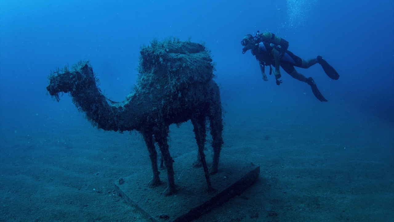 Anadolu medeniyetinin zenginliklerini anlatan 117 heykelin sergilendiği müze, Side`nin yaklaşık 1,5 mil açığında, 11, 18 ve 24 metre derinliklerde bulunuyor.