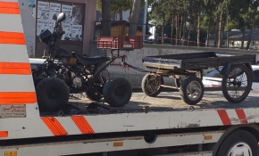 ATV ile öğrenci taşıyan sürücü yakalandı