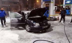 LPG tüpü patlayan araç alev alev yandı