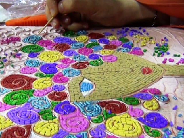 İnşaat malzemesinden üç boyutlu tablolar