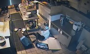 ABD'de restoranın mutfağına girmeye çalışan hırsız yere çakıldı