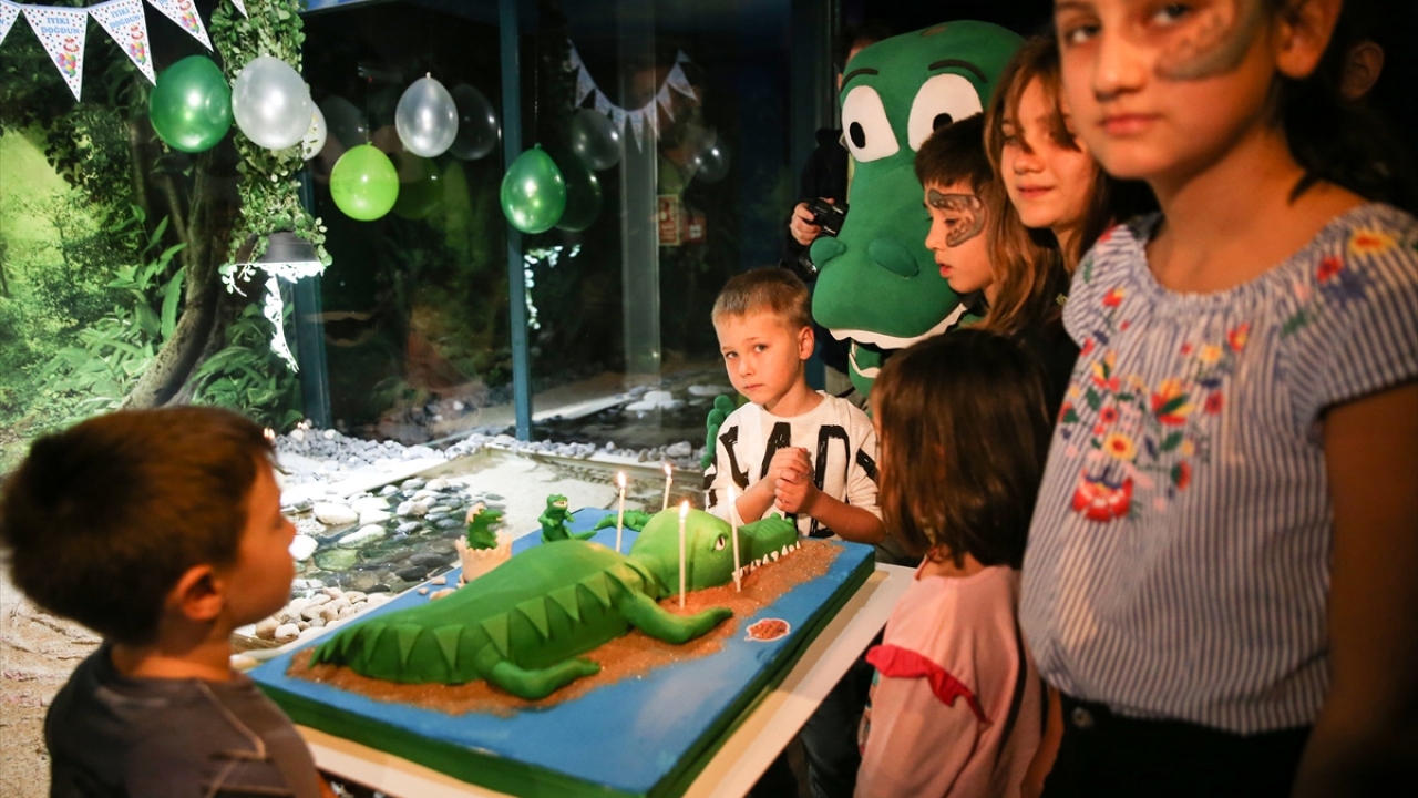 Çocukların büyük ilgi gösterdiği etkinlikte ziyaretçilere timsah şeklindeki pasta ikram edildi. 