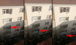 Hamile kadın alevlerin arasından iple kurtarıldı