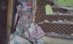 Çorum'da 2 evin üstüne düşen kaya parçaları hasara yol açtı