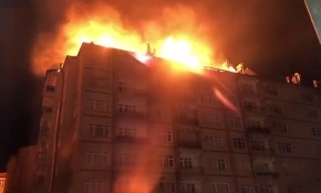 İstasyon Caddesi'nde deprem sonrası yangın