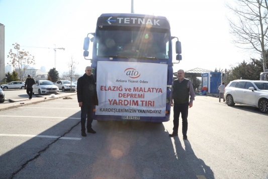 ATOnun deprem bölgesi için hazırladığı yardım tırları yola çıkarıldı