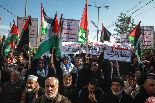 Gazzeliler, ABDnin sözde barış planını protesto etti