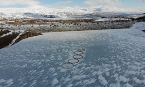 Buzla kaplanan Göyne Sulama Barajı