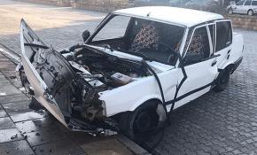 Makas atan sürücü araçtan fırladı