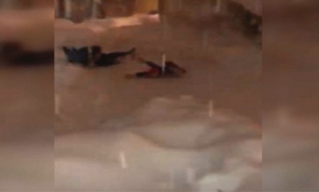 Kar yığını altında kalmaktan son anda kurtuldular