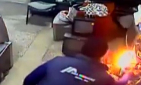 Tamir atölyesindeki uydu yön cihazı alev aldı