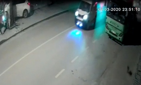 Yola fırlayan kedi kazaya neden oldu