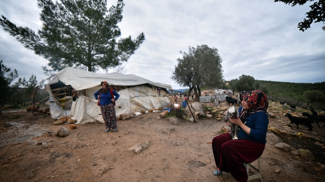 Konya ve Karaman`daki yaylalardan 4 ay önce Mersin`e göç eden Sarıkeçili Yörükler, bugünlerde geçim kaynağı keçilerinin yavruladığı oğlakları büyütmenin mutluluğunu yaşıyor.
