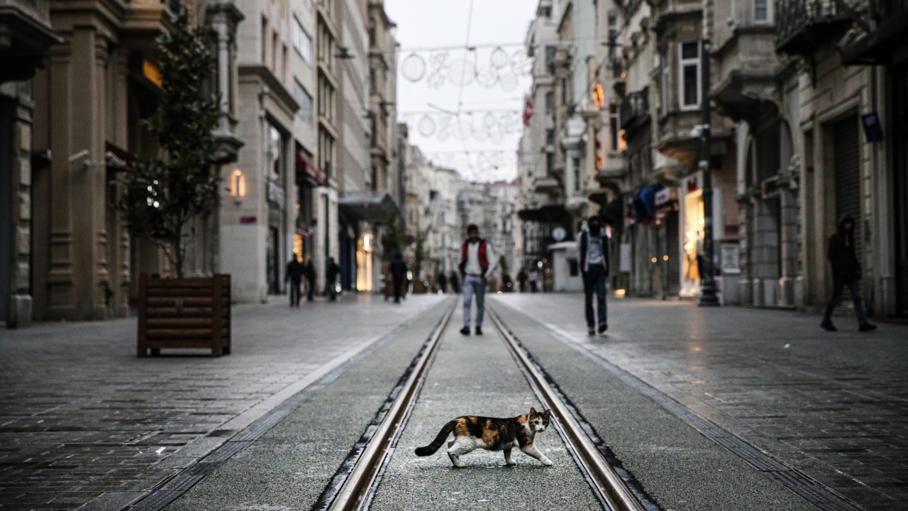 Yeni tip koronavirüs (Covid-19) önlemleri kapsamında, evde kalınması çağrısı nedeniyle normalde vatandaşların kalabalık olarak bulunduğu İstiklal Caddesi`nde insan yoğunluğunun olmadığı görüldü.
