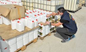 2 milyon lira değerinde sahte dezenfektan ele geçirildi