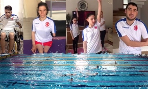 Engelli yüzücüler, antrenmanlarına evlerinde devam ediyor