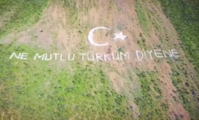 Pülümür dağlarına 'Ay yıldız' figürü yapıldı