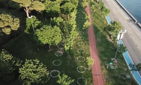 Caddebostan Sahili'nde sosyal mesafeye "çemberli" önlem