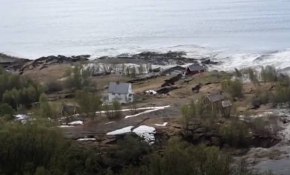 Norveç’te toprak kayması kamerada