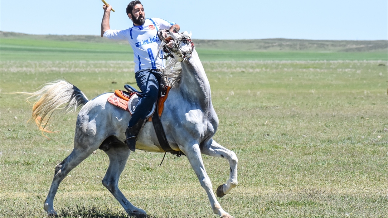 Selim ilçesine bağlı Kekeç köyündeki cirit alanına çıkan sporcular, uzun bir aradan sonra dörtnala at koşturarak kıyasıya mücadele etti. Dostluk havasında geçen müsabakaları çevre köylüler de ilgiyle izledi.