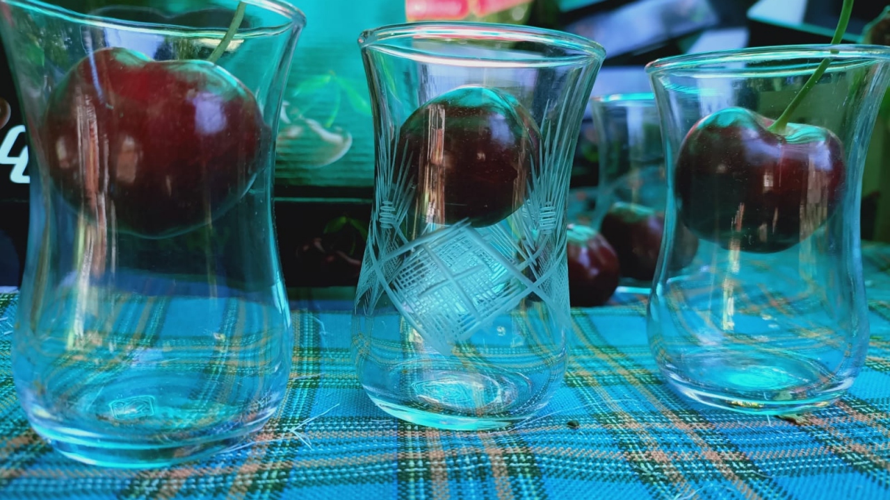 Lapseki Belediye Başkanı Eyüp Yılmaz, çay bardağına sığmayan kirazı göstererek, yarışmada dereceye giren ve yarışmaya katılan üreticileri kutladı.