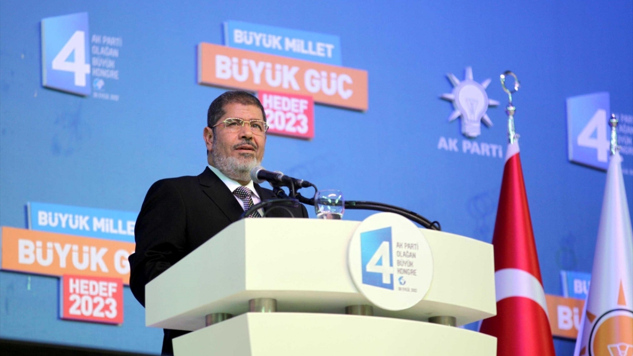 Mısır cumhurbaşkanı Mursi, 30 Eylül 2012`de AK Parti 4. Büyük Olağan Kongresinde konuşma yaptı. (Arşiv)