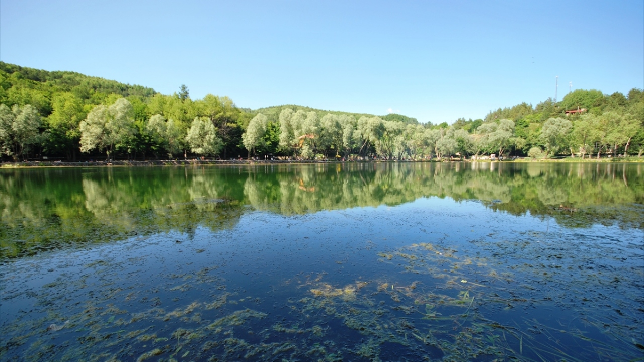Karagöl Tabiat Parkı`nda hafta sonunun yanı sıra hafta içi de yoğunluk gözleniyor.
