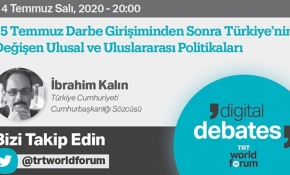 Cumhurbaşkanlığı Sözcüsü Kalın bugün TRT World Forum'da