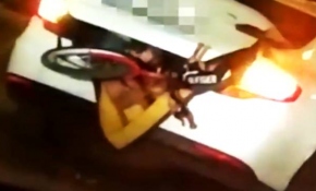 Otomobilin bagajında üç çocuk taşıyan sürücüye ceza