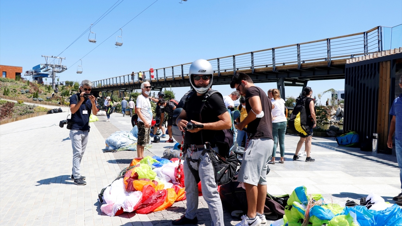 İlk kez yamaç paraşütü yaptılar