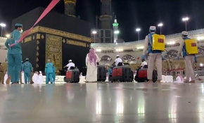 Kabe'de dezenfeksiyon çalışmaları sürüyor